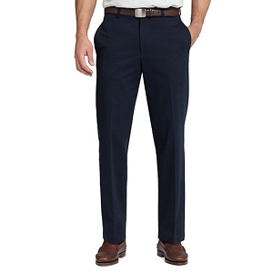 Hudson Fit Plain-Front Lightweight Advantage Chinos - Navy